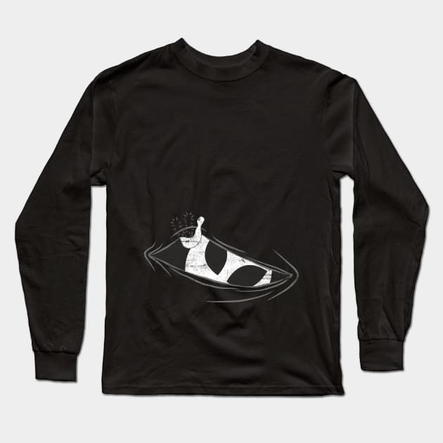 Funny Cute Visitor Alien Looks Out Of Belly Long Sleeve T-Shirt by FancyTeeDesigns